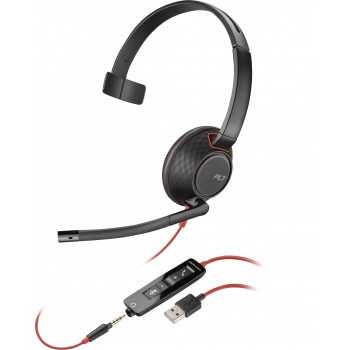 POLY Auriculares monoaurales Blackwire 5210 USB-A Negro 80R98AA