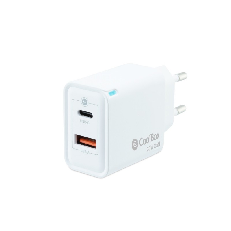 CoolBox Cargador USB 30W con tecnología GaN COO-CUP-30CA
