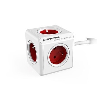 Allocacoc PowerCube base múltiple 1,5 m 5 salidas AC Interior Rojo, Blanco 2300RD FREXPC