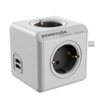 Allocacoc 1407 DEEUPC base múltiple 3 m 4 salidas AC Gris, Blanco