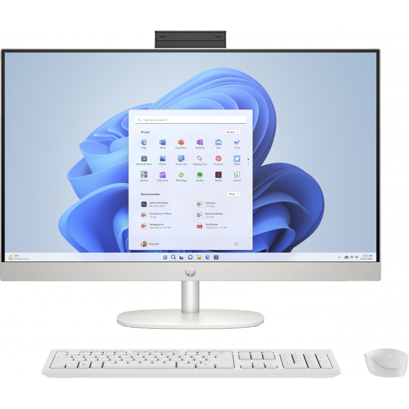 HP 27-cr0026ns Blanco - 27" - AMD Ryzen 3 7320U - 8GB - 512 -Windows 11 Home 9Z1S4EA