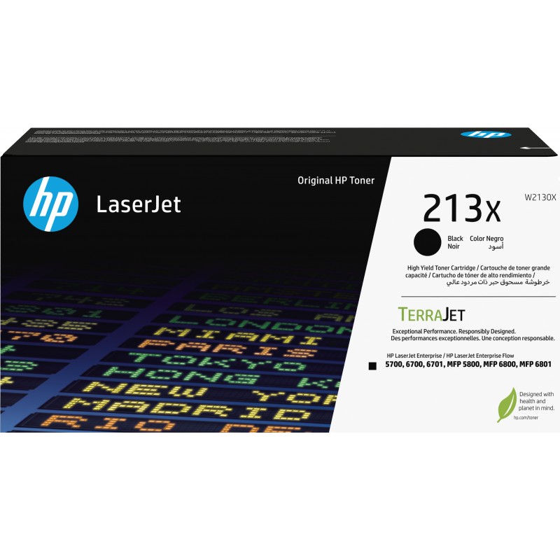 HP Cartucho de tóner Original LaserJet 213X de alto rendimie Original Negro W2130X