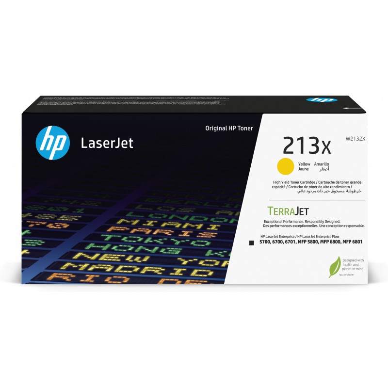 HP Cartucho de tóner Original LaserJet 213X de alto rendimie Original Amarillo W2132X