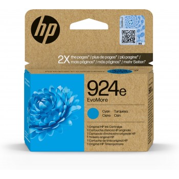 HP Cartucho de Tinta Original EvoMore 924e cian   4K0U7NE