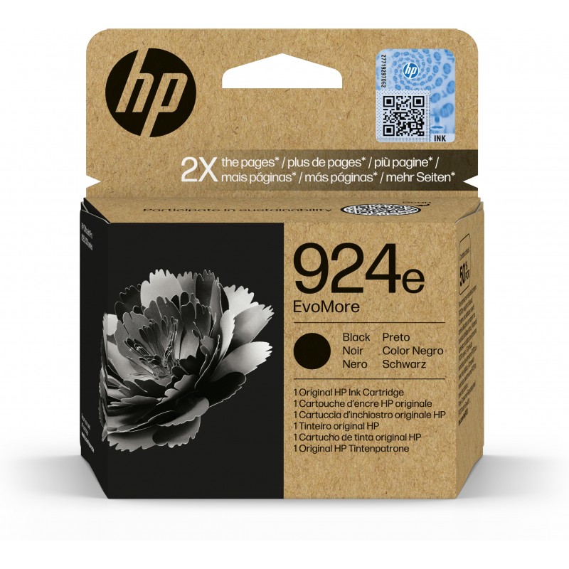 HP Cartucho de Tinta Original EvoMore 924e negra   4K0V0NE