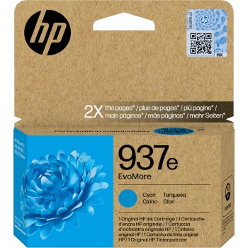 HP Cartucho de Tinta Original EvoMore 937e cian   4S6W6NESE1