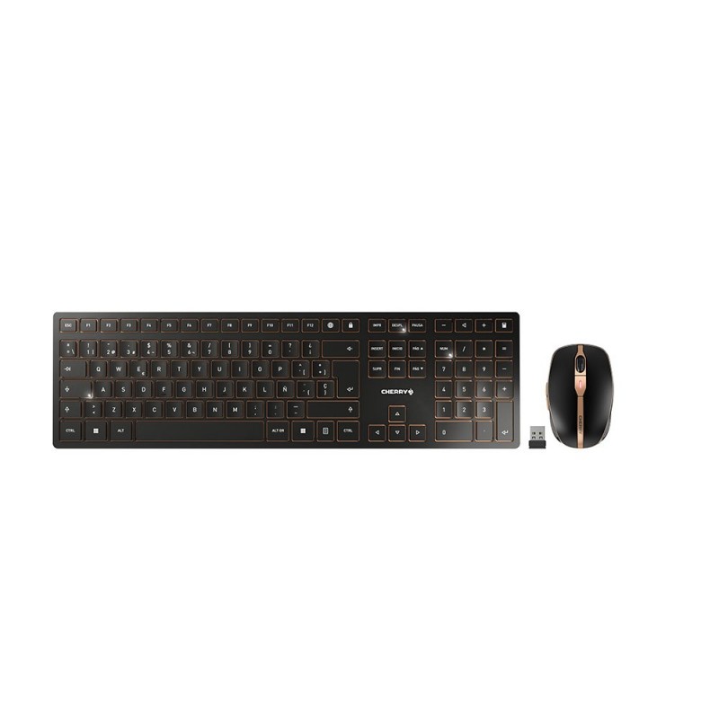 CHERRY DW 9100 SLIM RF Wireless + Bluetooth QWERTY Español Negro JD-9100ES-2