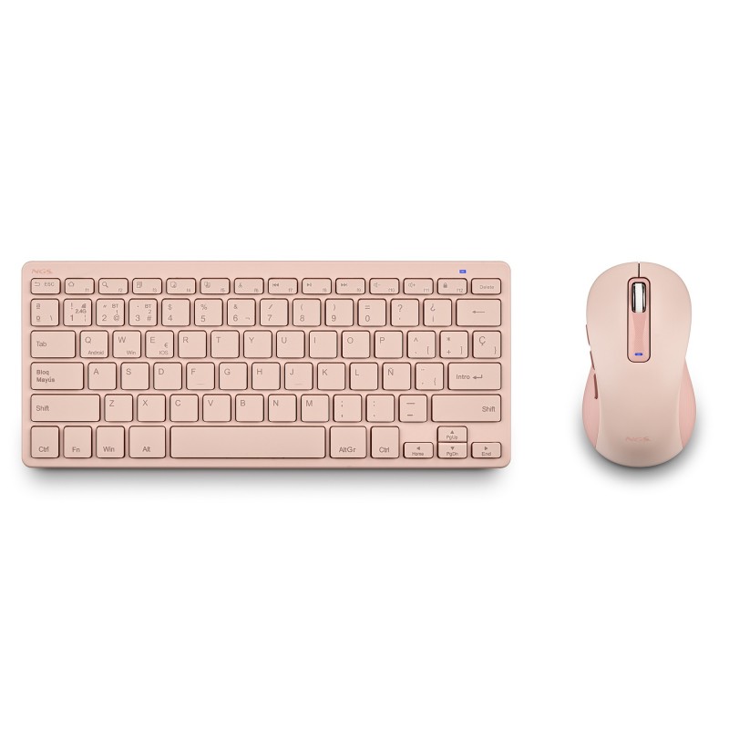 NGS FANTASY (QUERTY, ES) teclado Ratón incluido Universal RF Wireless + Bluetooth QWERTY Español Ros FANTASYKITPINK