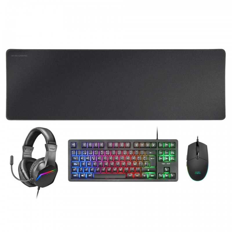 Mars Gaming MCP-RGB3 teclado Ratón incluido Juego USB QWERTY Español Negro MCPRGB3ES