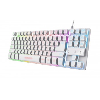 Trust GXT 833W Thado teclado Juego USB QWERTY Español Blanco TRUSTGAMING24739