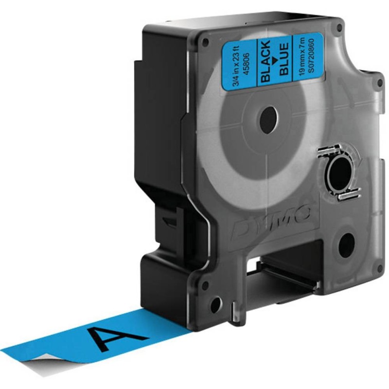 DYMO D1 - Etiquetas estándar - Negro sobre azul - 19mm x 7m   S0720860