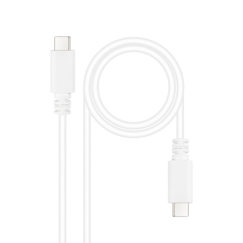Nanocable Cable USB 2.0 3A, tipo USB-C M-USB-C M, Blanco, 1.5 m 10.01.2301-L150-W