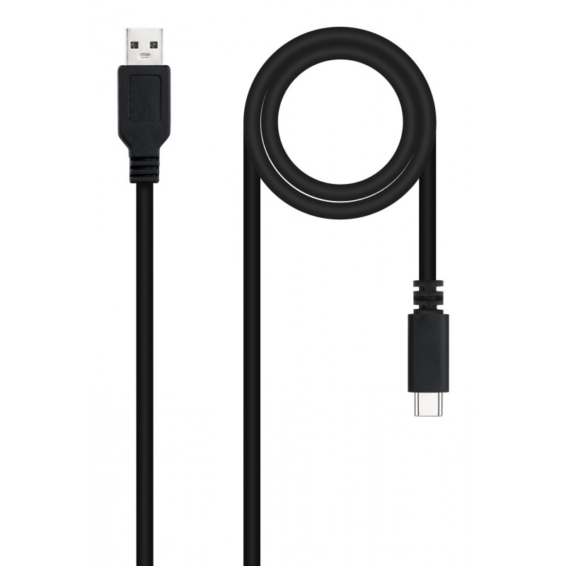 Nanocable Cable USB 2.0 3A, tipo USB-C M-A M, Negro, 1.5 m 10.01.2101-L150