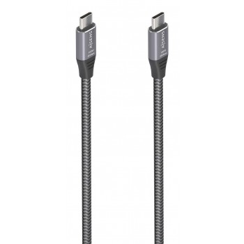 AISENS Cable USB 3.2 Gen2x2 Aluminio 20Gbps 8K@30Hz 5A 100W E-Mark, Tipo USB-C M-USB-C M, Gris, 3.0m A107-0875