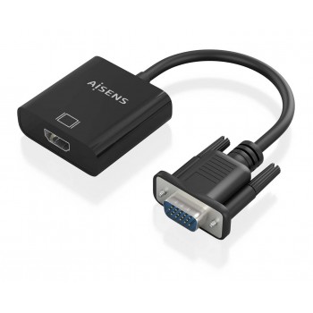 AISENS Cable conversor SVGA+Audio a HDMI, SVGA M+Jack 3.5 H+USB MicroB H-HDMI A H, Negro, 20cm A115-0873