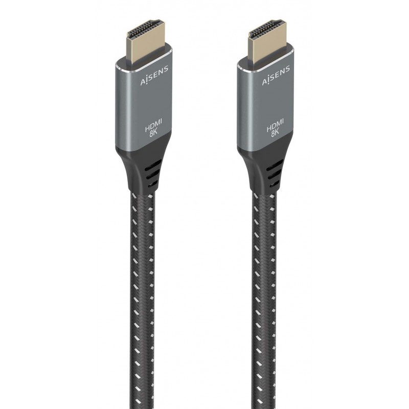 AISENS Cable HDMI V2.1 ultra alta velocidad   HEC 8K@60Hz 48Gbps, A M-A M, Gris Negro, 5.0m A150-0876