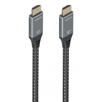 AISENS Cable HDMI V2.1 ultra alta velocidad   HEC 8K@60Hz 48Gbps, A M-A M, Gris Negro, 7.0m A150-0877