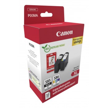 Canon PG-585XL CL-586 PVP cartucho de tinta 2 pieza(s) Original Alto rendimiento (XL) Negro, Cian, M 6204C005