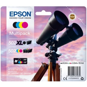 Epson 502 XL cartucho de tóner 4 pieza(s) Compatible Negro, Cian, Magenta, Amarillo C13T02W94020
