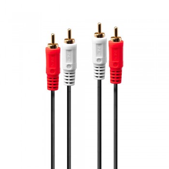 Lindy 35663 cable de audio 5 m 2 x RCA Negro, Rojo, Blanco