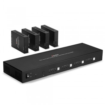 Lindy 38328 extensor audio video Transmisor y receptor de señales AV Negro