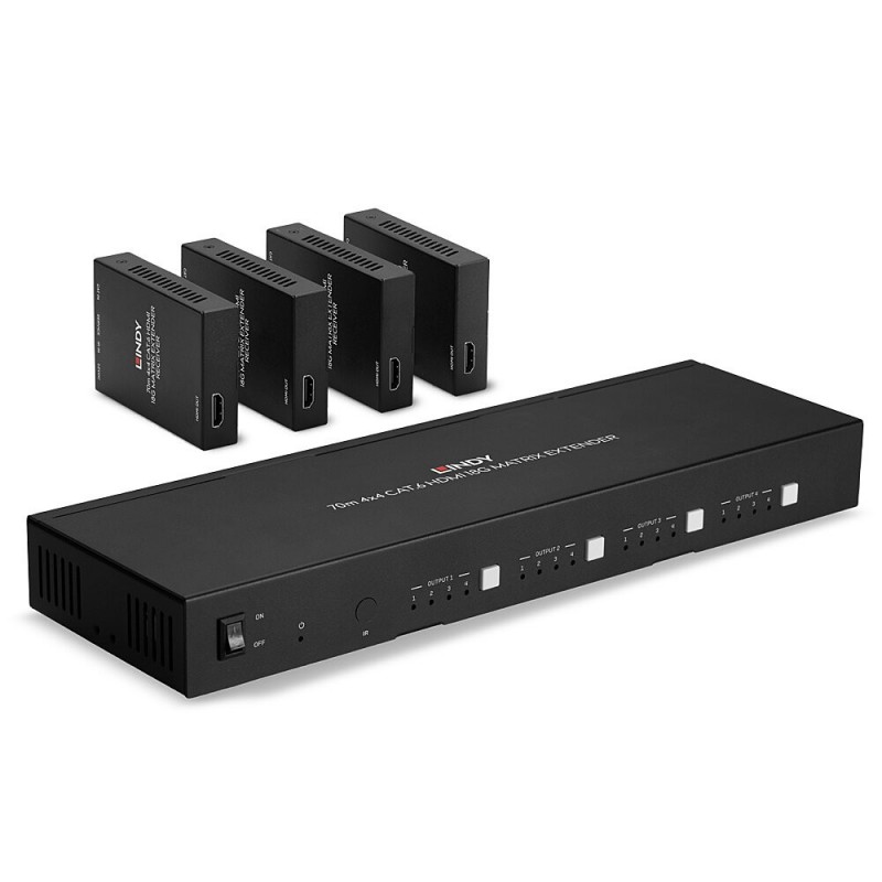 Lindy 38328 extensor audio video Transmisor y receptor de señales AV Negro