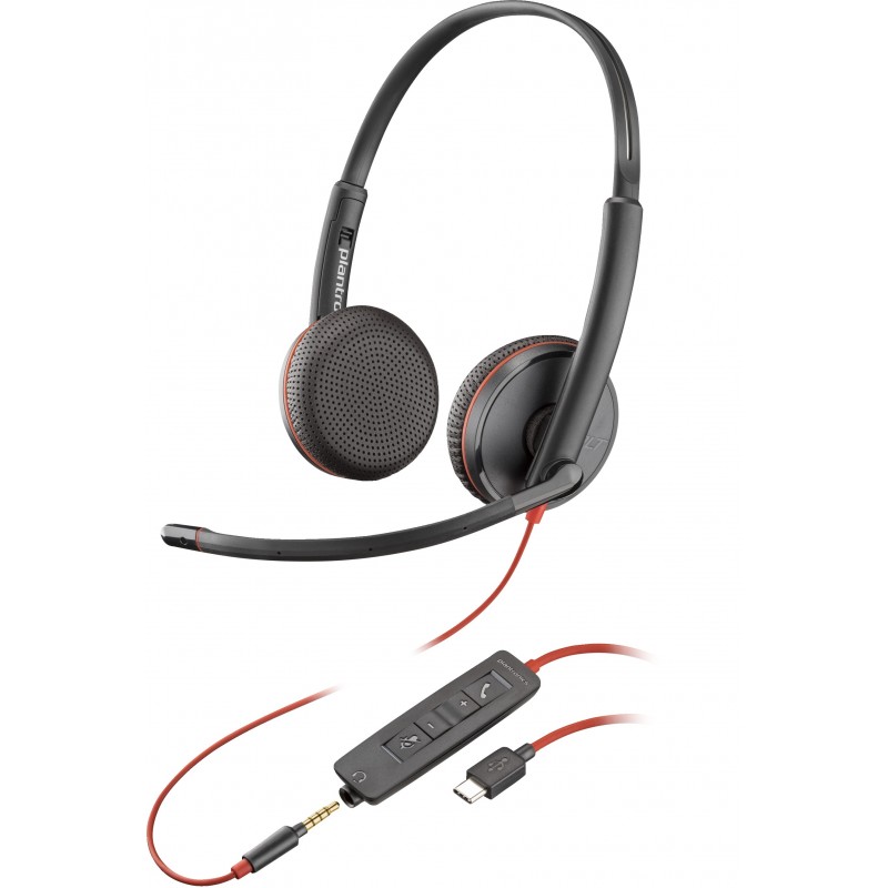 POLY Auriculares estéreo Blackwire C3225 USB-C Negro 80S04AA