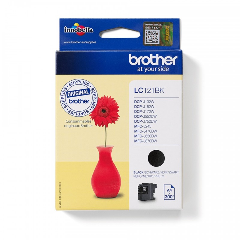 Brother LC121BK cartucho de tinta 1 pieza(s) Original Negro