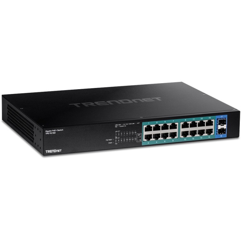 Trendnet TPE-TG182 switch Gigabit Ethernet (10 100 1000) Energía sobre Ethernet (PoE) 1U Negro