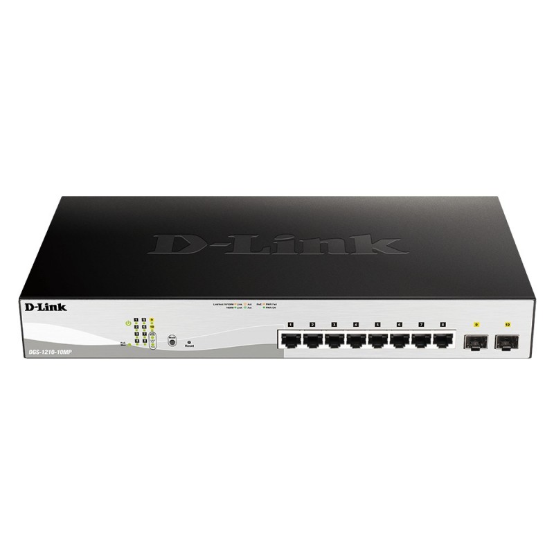 D-Link DGS-1210-10MP Gestionado L2 Gigabit Ethernet (10 100 1000) Energía sobre Ethernet (PoE) Negro DGS-1210-10MP E
