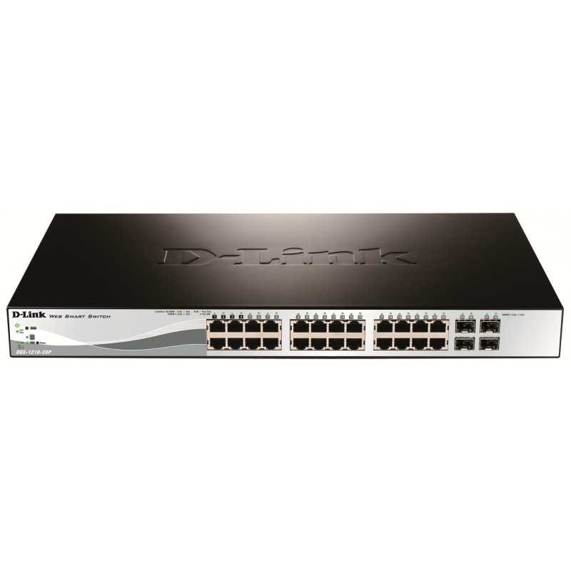 D-Link DGS-1210-28P Gestionado L2 Gigabit Ethernet (10 100 1000) Energía sobre Ethernet (PoE) 1U DGS-1210-28P E