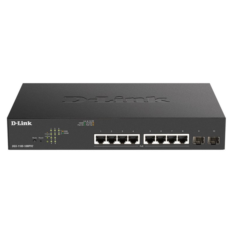 D-Link DGS-1100-10MPV2 Gestionado L2 Gigabit Ethernet (10 100 1000) Energía sobre Ethernet (PoE) 1U  DGS-1100-10MPV2 E
