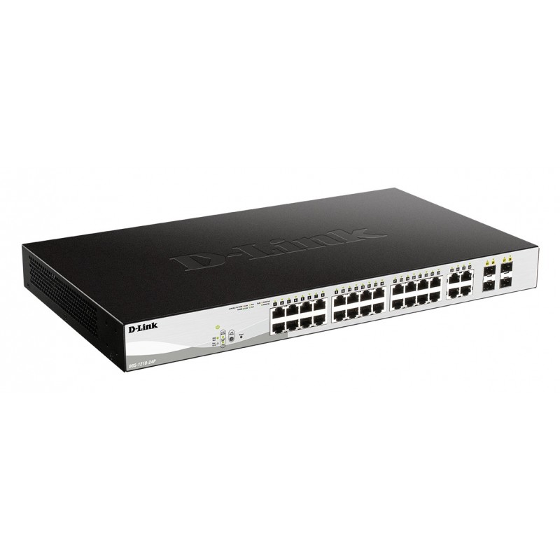 D-Link DGS-1210-24P Gestionado L2 Gigabit Ethernet (10 100 1000) Energía sobre Ethernet (PoE) Negro DGS-1210-24P E