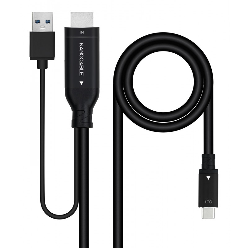 Nanocable Cable Conversor HDMI a USB-C, Negro, 1.8 m 10.15.4354