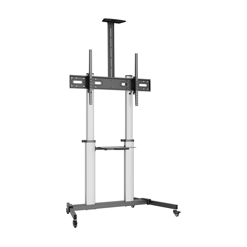 AISENS Soporte de suelo PRO con ruedas, bandeja para DVD y soporte de cámara para Monitor TV 100Kg d FT100TE-259