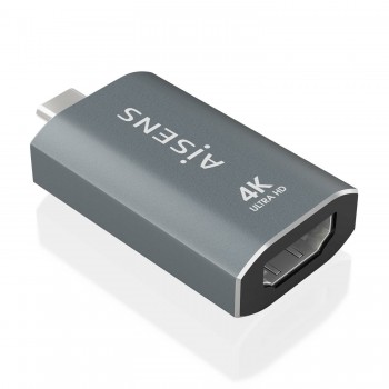 AISENS Adaptador Conversor Aluminio USB-C a HDMU 4K@60Hz, USB-C M-HDMI H, Gris A109-0862