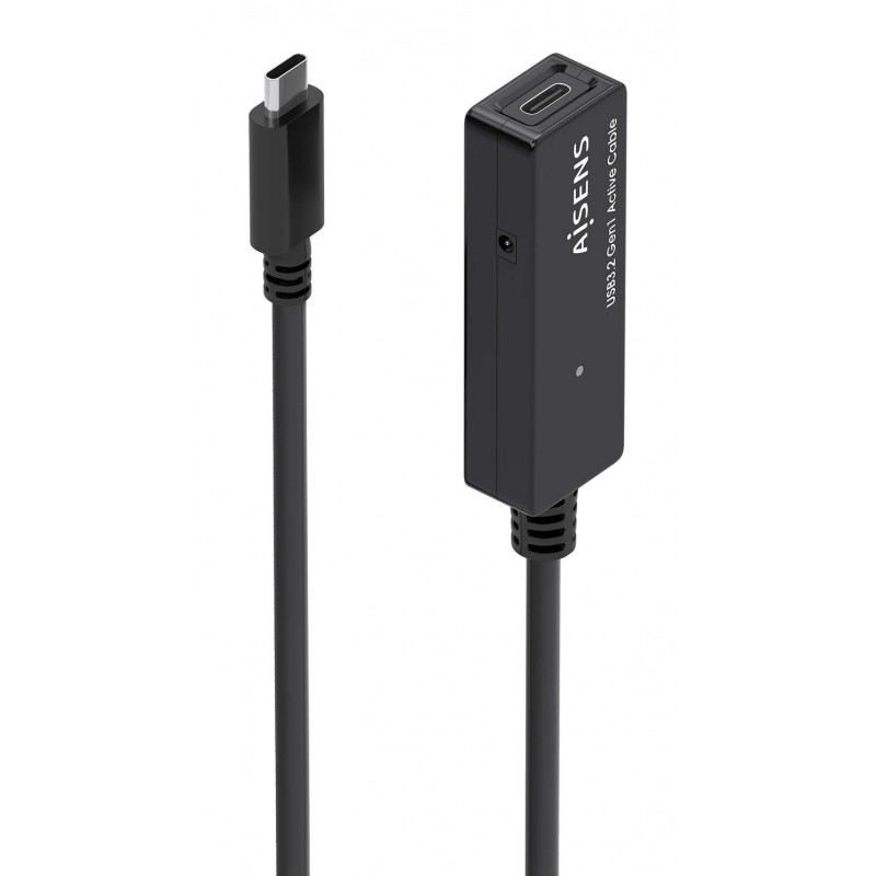 AISENS Cable USB 3.2 Gen1x1 prolongador con Amplificador, USB-C M-USB-C H, Negro, 5.0m A107-0869
