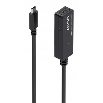 AISENS Cable USB 3.2 Gen1x1 prolongador con Amplificador, USB-C M-USB-C H, Negro, 10m A107-0870