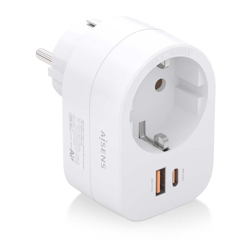 AISENS ASPS-1A1C06-W cargador de dispositivo móvil Universal Blanco Corriente alterna Carga rápida I