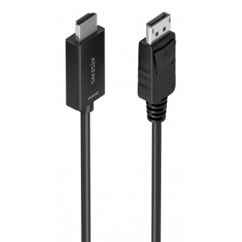 AISENS Cable conversor DisplayPort a HDMI 4K@60Hz, DP M-HDMI M, Negro, 2.0m A125-0894