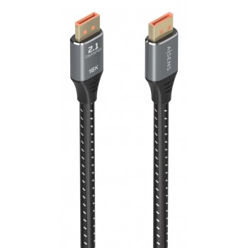 AISENS Cable DisplayPort V2.1 16K@60Hz 80 Gbps, DP M-DP M, Negro, 1.5m A158-0902