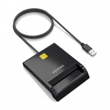 AISENS Lector de Tarjeta Inteligente DNI, Negro ASCR-SN06-BK