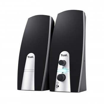 Trust 24660 conjunto de altavoces 5 W PC ordenador portátil Negro, Metálico 2.0 canales