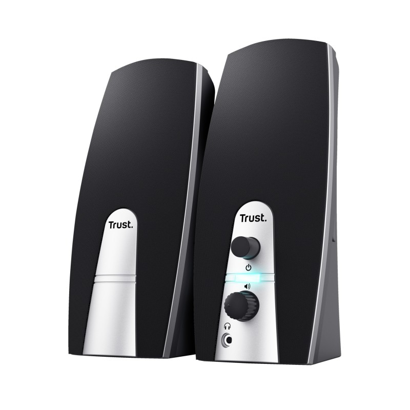 Trust 24660 conjunto de altavoces 5 W PC ordenador portátil Negro, Metálico 2.0 canales