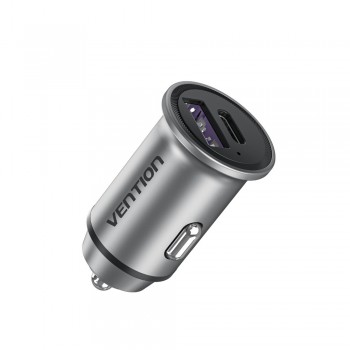 Vention Cargador de Coche FFBH0  1xUSB-Tipo C  1xUSB  20W