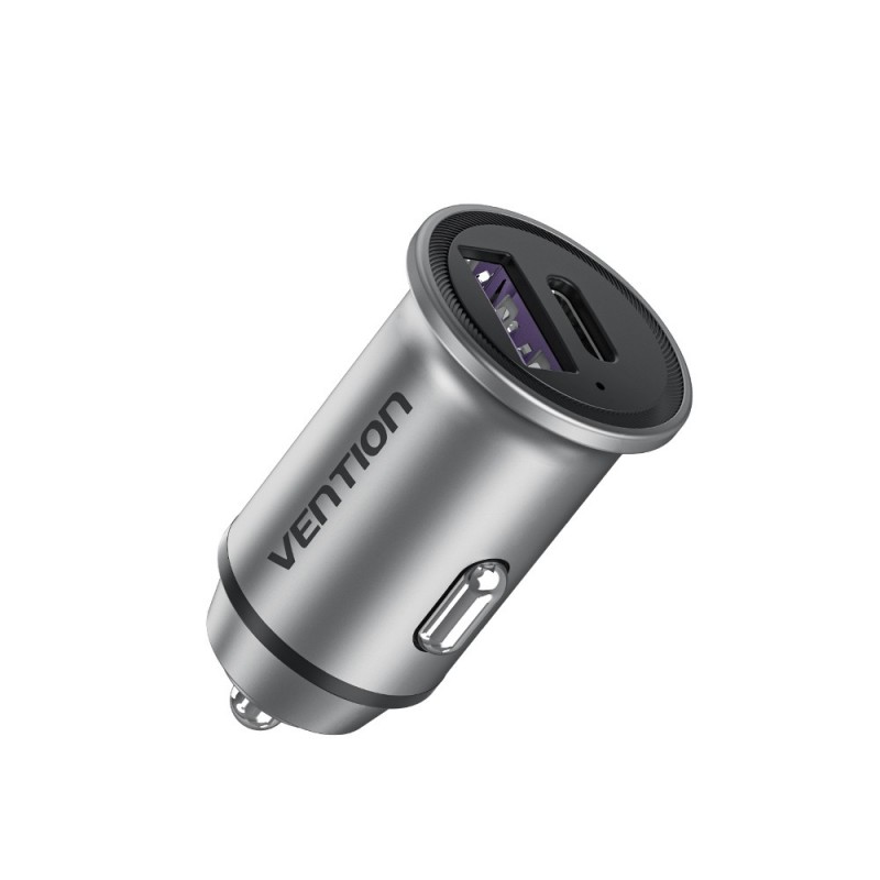 Vention Cargador de Coche FFBH0  1xUSB-Tipo C  1xUSB  20W