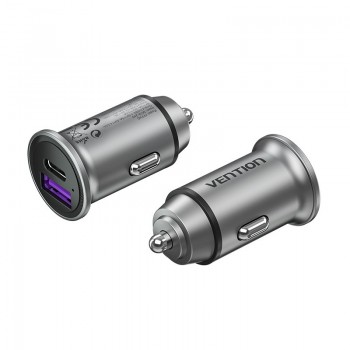 Vention Cargador de Coche FFFH0  1xUSB-Tipo C  1xUSB  30W