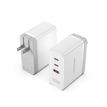 Vention Cargador de Pared FEGW0-EU  2xUSB Tipo-C  1xUSB  100W
