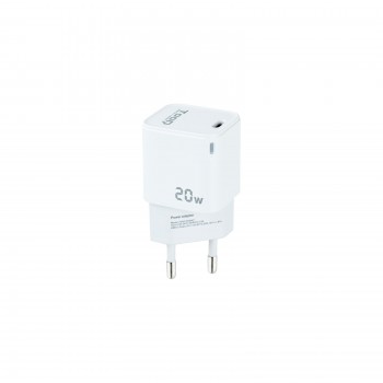 TooQ Cargador de Pared USB-C PD20W, Blanco TQWC-PD20WT