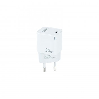 TooQ Cargador de Pared GAN USB-C PD 30W, Blanco TQWC-GANPD30WT
